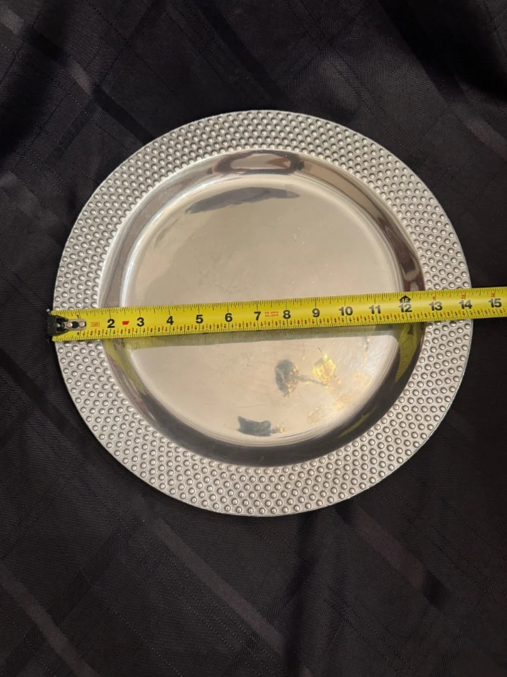 Wilton Armetale Pewter Hobnail Round Serving Tray Platter 14” Made USA VTG